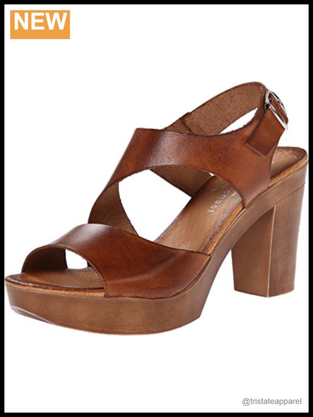 Leather wedge heeled sandals with ankle strap